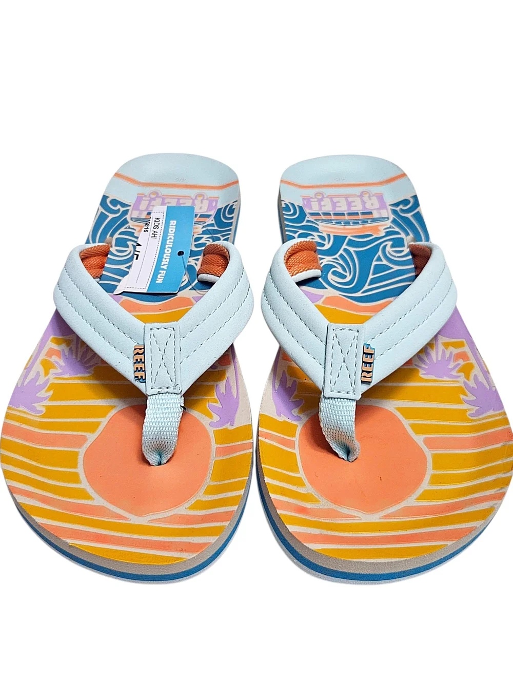 REEF Girls Ahi Sunset Surf Van Flip-Flops Size 4/5 NWT